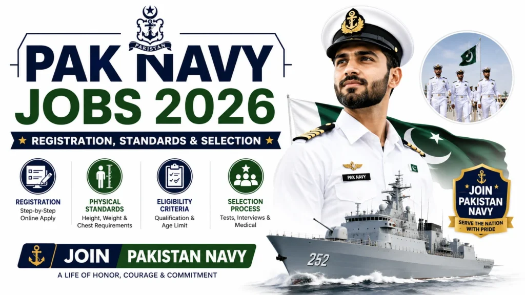 Pak Navy Jobs 2026: Registration, Physical Standards and Selection