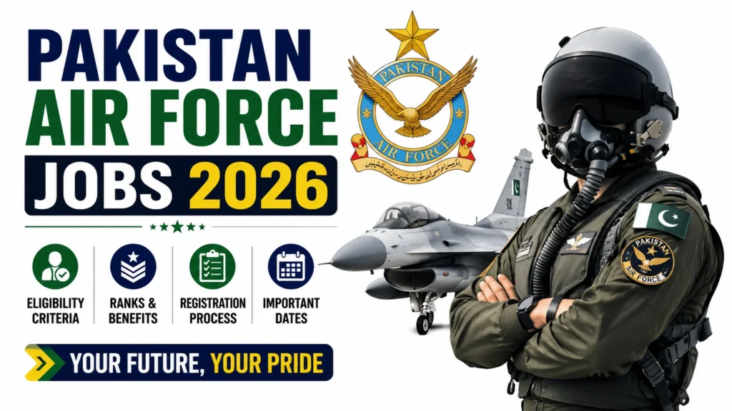 Pakistan Air Force (PAF) Jobs 2026 – Eligibility, Ranks & Registration Guide