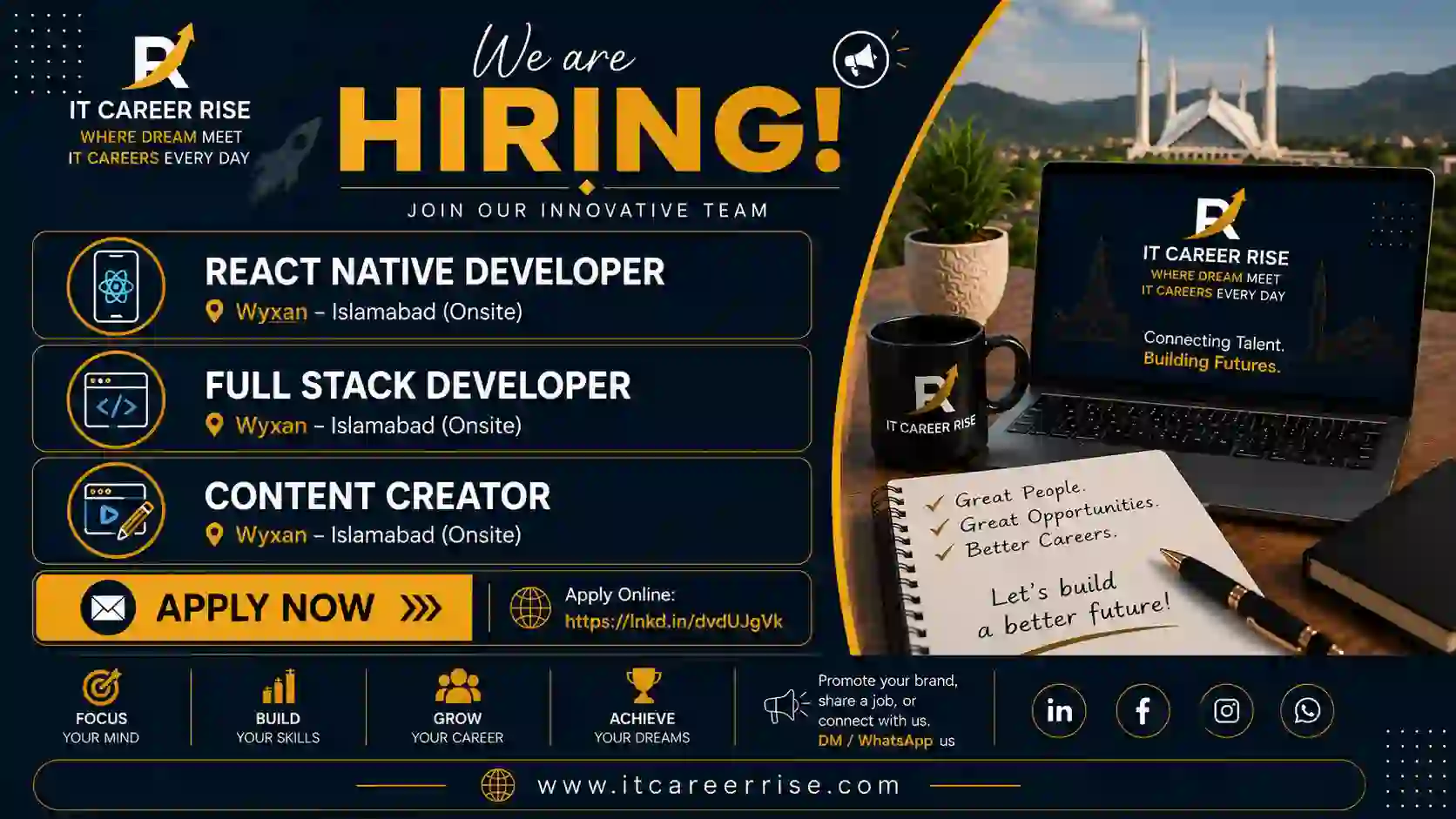 5 In-Demand IT Career Rise Jobs You Can Apply for Today in Islamabad (Onsite)